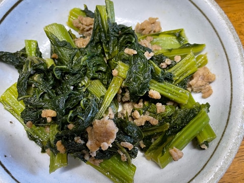 山東菜とひき肉炒め